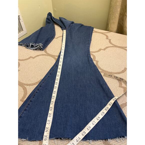 Free people Just Float on Flare Jeans High Rise stretch raw hem blue, size 26 - Picture 8 of 15